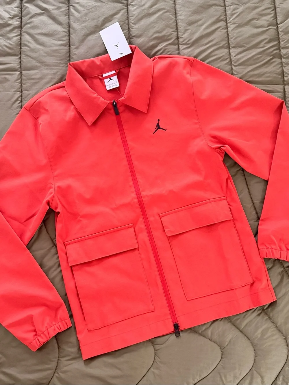 Jordan ⛳️ Men’s Coral-Red Lightweight Zip Shirt Jacket